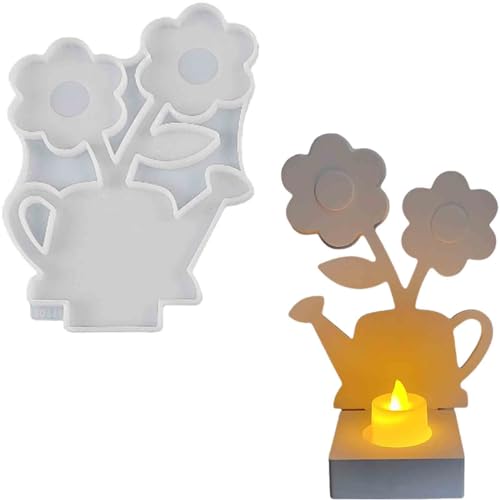 Silikonformen Gießformen, Silikonform Kerzenhalter, Neues Konzept zur Herstellung Ihrer eigenen Kerzenhalter, Silikon Gießform Kerzenhalter, Gipsformen zum Gießen (Einsatz - Blumen und Wasserkocher) von ALEFBET