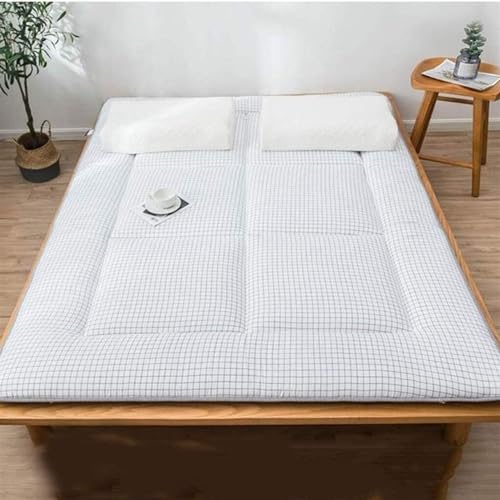 ALEPXS Tatami-Schlafmatte Japanische Futon-Bodenmatratze Zusammenklappbar Tatami-Matratze rutschfeste Schlafmatte in voller Größe Für Camping & Bettbezüge (Color : Weiss, Size : 120 * 200cm) von ALEPXS
