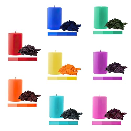ALLAVA 8 Stück Kerzenwachs Farbe 5 g, Kerzenfarben zum Kerzen Gießen, Kerzen Farbe für Kerzenherstellung, Kerzenwachs für Sojawachs, Bienenwachs, Palmwachs DIY Kerzen von ALLAVA