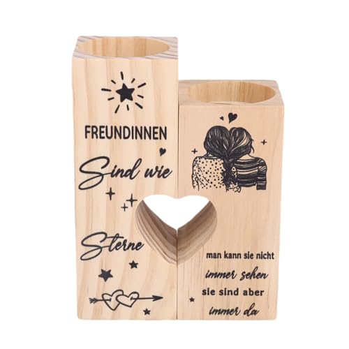 ALLAVA Kerzenständer Geschenke für Freundin, Beste Freundin Geschenke, Geburtstagsgeschenk Freundschaft Geschenke, Kerzenständer für Beste Freundin (Freundschaft) von ALLAVA