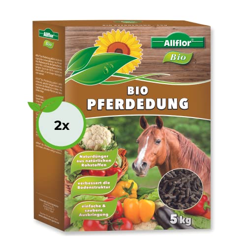 Allflor Pferdedung gekörnt 2 x 5 Kg in Faltschachtel I Pferdemist als Dünger I rein biologisch-organischer Universaldünger I Pferdedünger I Für alle Garten-, Obst- & Gemüsepflanzen von ALLFLOR