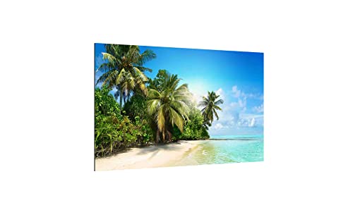 ALLboards Glas Magnettafel Urlaub Palmen Ferien Strand Sommer Sonne Meer 60x40cm Glasbild Memoboard aus Glas Glastafel mit Urlaubs-Motiv Magnetwand zum Beschriften Magnetische Tafel Wandbild von ALLboards