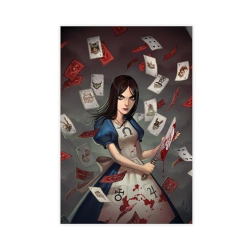 ALNILA Leinwandposter "Game American McGee's Alice Madness Returns", Schlafzimmer-Dekor, Sportlandschaft, Büro, Raumdekoration, Geschenk, ungerahmt, 30 x 45 cm von ALNILA