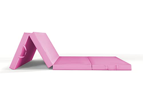 ALOHA Klappmatratze, Gästematratze, 4-teilige Faltmatratze zusammenklappbar Matratze mit Transporttasche Farbe und Größe wählbar (Pink / 70cm x 195cm x 8cm) von ALOHA