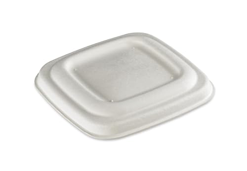 ALPHAFORM Deckel für Pyramidengläser 80-110 oder 140 ml aus weißer Bagasse, 50 Stück von ALPHAFORM