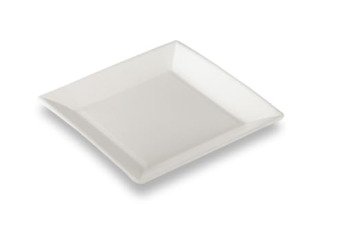 ALPHAFORM Quadratischer Teller, 23 cm, aus weißem Karton, 50 Stück von ALPHAFORM