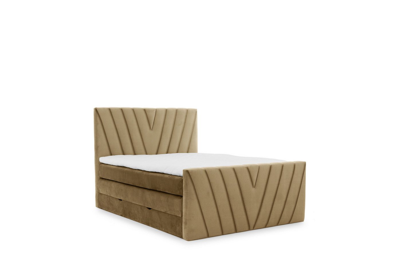 ALTDECOR Boxspringbett ASTELL (Multipocket-Matratze, H3 Matratze Bonellfederung, Topper, Kopfteil) von ALTDECOR