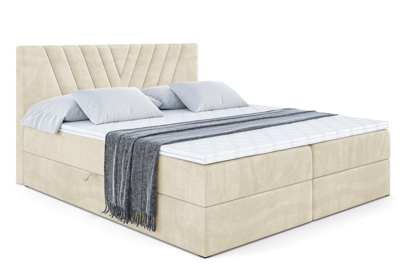 ALTDECOR Boxspringbett ERNINA (Multipocket-Matratze H4, H3 Matratze Bonellfederung, Topper, Kopfteil) von ALTDECOR