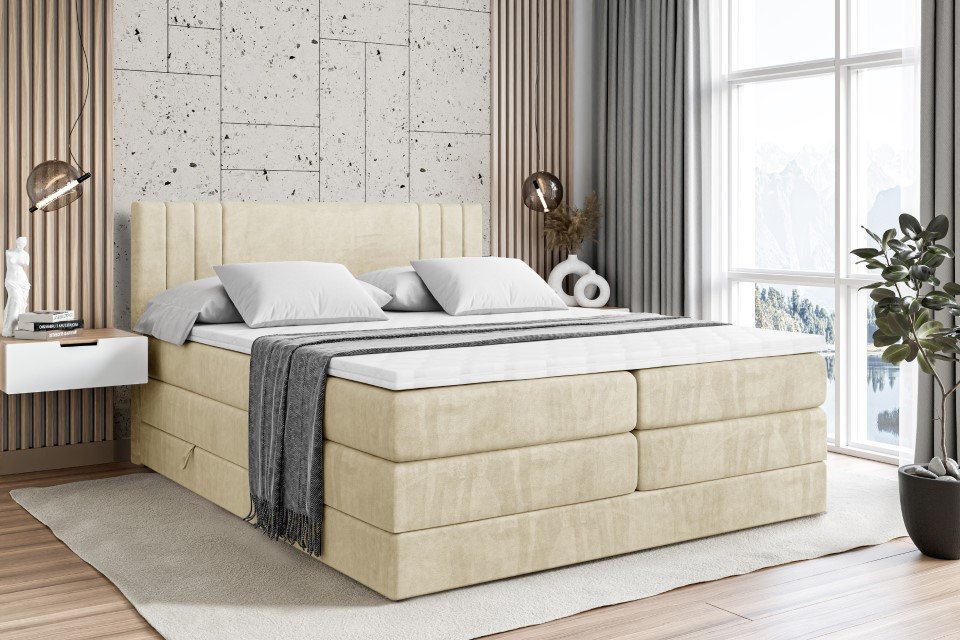 ALTDECOR Boxspringbett IDRIKO KING (Multipocket-Matratze H4 und H3 Matratze Bonellfederung Topper Kopfteil) von ALTDECOR