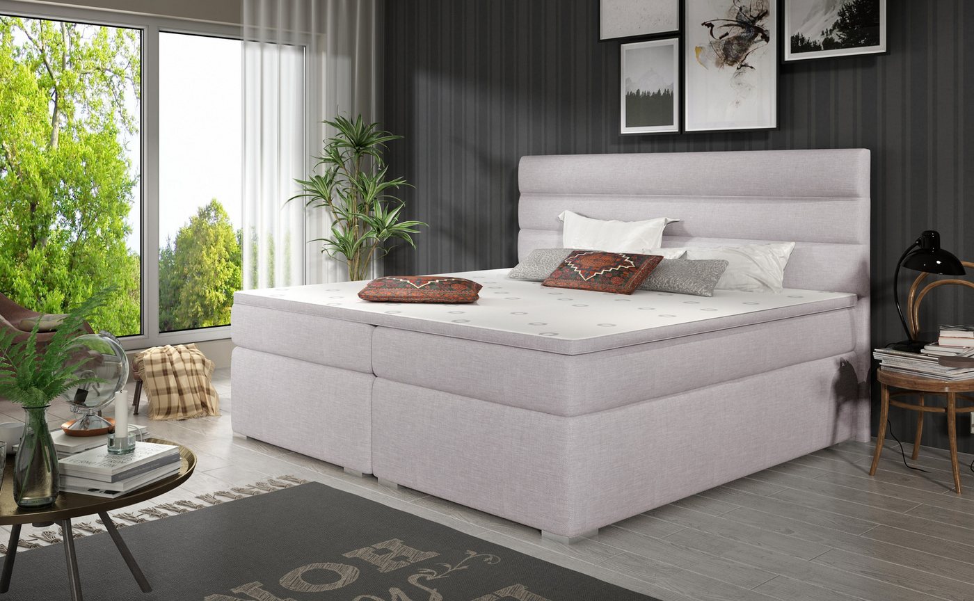 ALTDECOR Boxspringbett VIVANTA (Bettkasten, H3 Matratze Bonellfederung, Topper, Kopfteil) von ALTDECOR