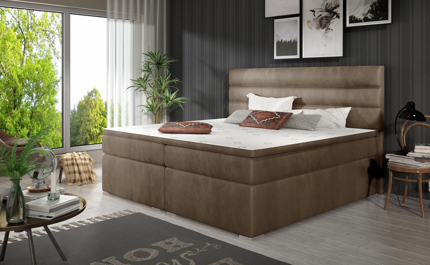 ALTDECOR Boxspringbett VIVANTA (Bettkasten, H3 Matratze Bonellfederung, Topper, Kopfteil) von ALTDECOR