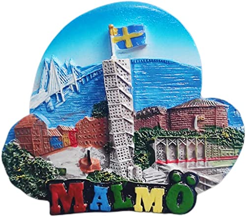 Malmo Schweden Magnet Kühlschrank Kühlschrank Magnet Dekoration Aufkleber Souvenir Harz Handwerk Küche Whiteboard von ALTKO