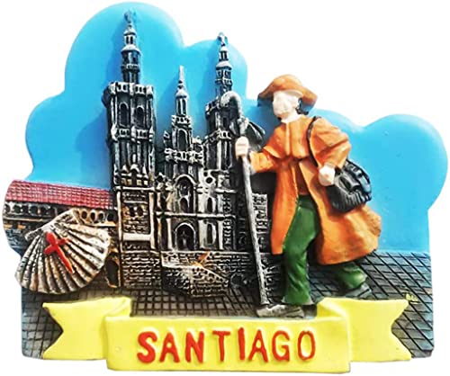 Spanien Santiago de Compostela Santiago Magnet Kühlschrank Kühlschrank Magnet Dekoration Aufkleber Souvenir Harz Handwerk Küche Whiteboard von ALTKO