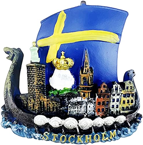 Stockholm Schweden Magnet Kühlschrank Kühlschrank Magnet Dekoration Aufkleber Souvenir Harz Handwerk Küche Whiteboard von ALTKO