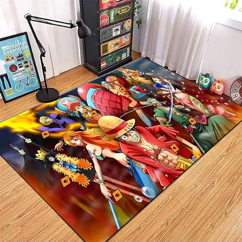 ALturN 3D One Piece Anime Game rutschfeste Teppich, Großes Kinderzimmer Spielteppich, Kinder Jungen Teppich Schlafzimmer Deko, Teppiche Groß Für Wohnzimmer, Cartoon Anime Geschenk, 80x120cm von ALturN