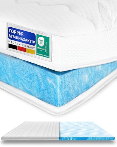 Premium Matratzentopper 100x200 cm - Atmungsaktiver Topper mit Antirutschunterlage - Abnehmbarer, waschbarer Lyocell Bezug - Weiche Matratzenauflage 100 x 200 cm - Für EIN optimales Schlafklima Premium Matratzentopper 100x200 cm - Atmungsaktiver Topper mit Antirutschunterlage - Abnehmbarer, waschbarer Lyocell Bezug - Weiche Matratzenauflage 100 x 200 cm - Für EIN optimales Schlafklima von AM Qualitätsmatratzen