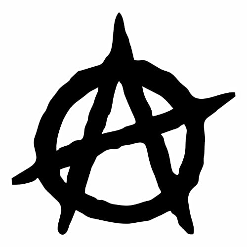 AMA SHOP Aufkleber Anarchy Anarchia Symbol Farbe Schwarz | Autoaufkleber | Aufkleber für Helm, Motorrad, Wohnmobil, PVC-Aufkleber für Wandtattoos von AMA SHOP