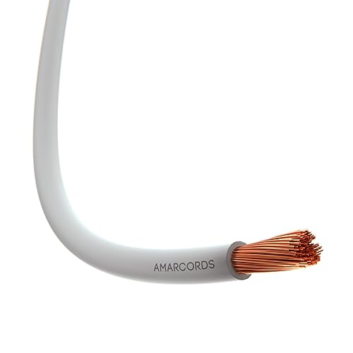 Amarcords - Elektrokabelabschnitt 1x1,5mm, Farbe: WEISS. Unipolares Kabel FS17, 10 Meter von AMARCORDS