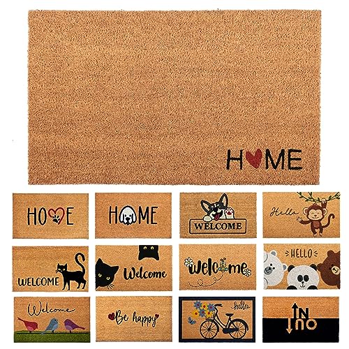 Fußmatte Kokosfaser Home Herzstück - 70x40cm - Willkommens Fussmatte mit Antirutsch PVC & Kokos Oberfläche - für Hauseingänge, Flure, Außentüren, Wohnaccessoires - Schlichtes Originaldesign von AMARU DOOR MATS