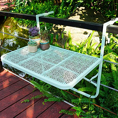 AMDHZ Wandklapptisch Balkon Hängen Tisch Wandschreibtisch Geländeraufhängung Blumenständer Schreibtisch Vier Gänge Einstellbar Einfach Zu Falten Benutzt Für Fenster Balkon (Color : Green) von AMDHZ