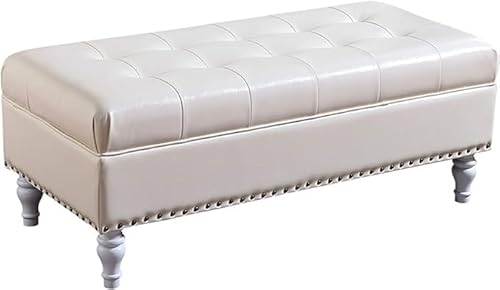 Footstool Ottomanischer Hocker Aus PU Leder Sitzbänke Mit Stauraum Langer Sofahocker Schuhwechselhocker Aufbewahrungshocker Europäischen Stil Hocker For Das Bettende Im Schlafzimmer Hause Ruhehocker F von AMENAS