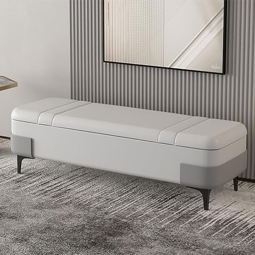 Moderne Osmanische Bank Schlafzimmerbank Aus Technologiestoff Gepolsterte Bettendebank Mit Metallbeinen Aufbewahrungsbank For Wohnzimmer Eingangsbereich Esszimmer 300 Pfund(Color:Grey1,Size:120x40x40c von AMENAS