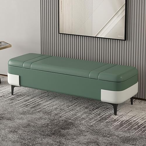 Moderne Osmanische Bank Schlafzimmerbank Aus Technologiestoff Gepolsterte Bettendebank Mit Metallbeinen Aufbewahrungsbank For Wohnzimmer Eingangsbereich Esszimmer 300 Pfund(Color:Green,Size:80x40x40cm von AMENAS