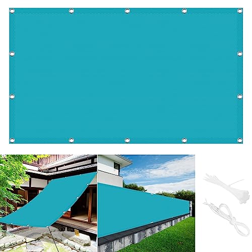 Sonnensegel Sonnenschutz Segel 2.4 x 3 m,Sonnenschutz Atmungsaktiv und UV Schutz, Sonnensegel Sonnenschutz Markise,HDPE Sichtschutz Garten, für Garten, Balkon, Camping, Blau von AMZGONG