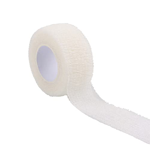 AMZLORD 1 Rollen Selbstklebender Bandage Selbsthaftende Verband Kohäsive Bandage Elastisch Fixierbinde Pet Vet Wrap for Finger Handgelenk Knie Knöchelverstauchungen Schwellungen (Weiß) von AMZLORD