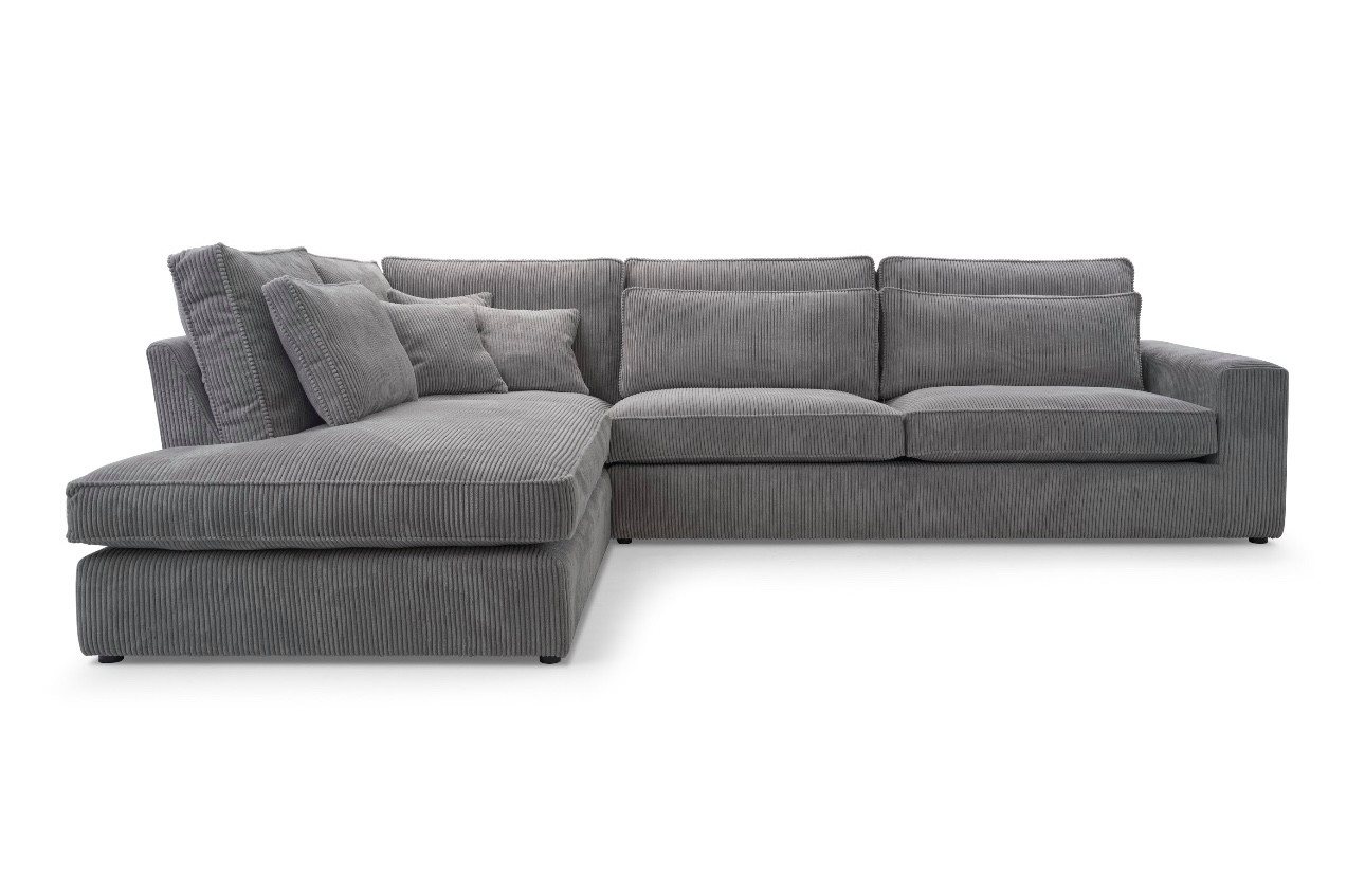 AN-MOEBEL4U Ecksofa COMFORTO STANDARD CORD 314 x 224 cm, Schaumstoffpolsterung T30 mit Wellenfederkern von AN-MOEBEL4U