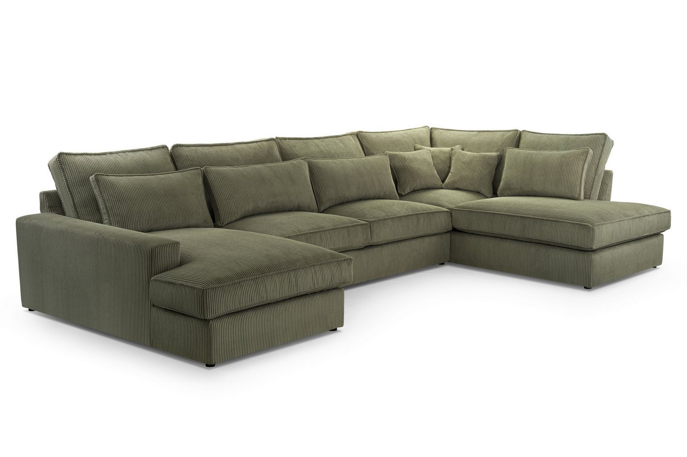 AN-MOEBEL4U Ecksofa Eckcouch MATTEO U 398x176/225x93, Polyurethanschaum T35 von AN-MOEBEL4U