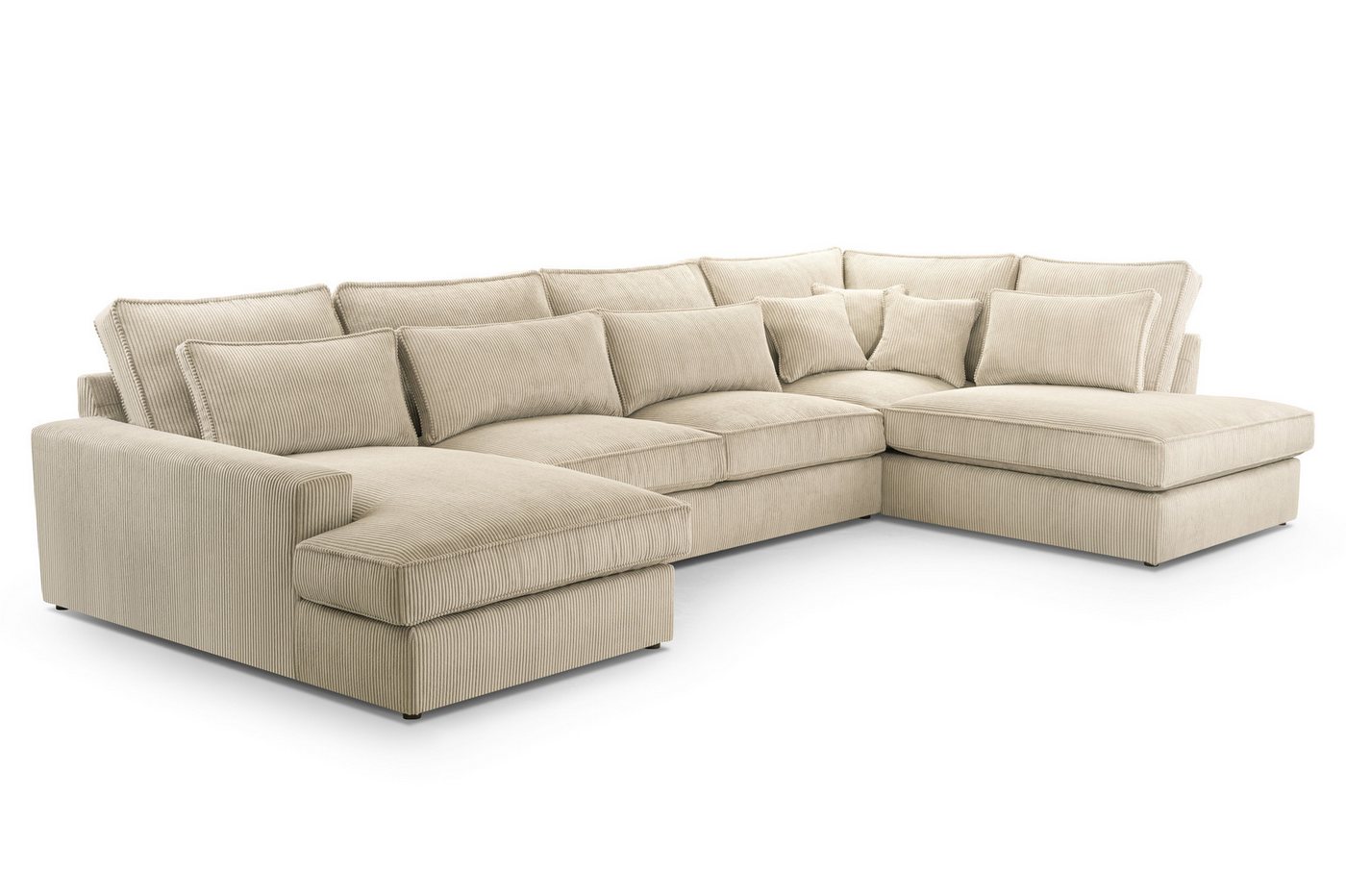 AN-MOEBEL4U Ecksofa Eckcouch MATTEO U 398x176/225x93, Polyurethanschaum T35 von AN-MOEBEL4U