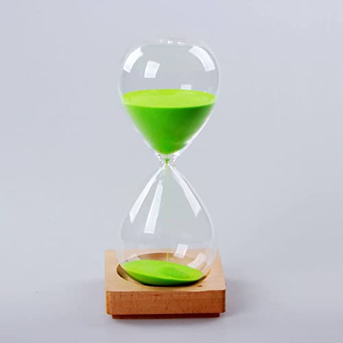 30-Minuten-Sanduhr Aus Glas Mit Holzsockel,Klassische Halbstündige Sanduhr Für Yoga/Lese-Timer,Weihnachten,Geburtstag,Geschenk,Heimdekoration,Ornament,Grün,30 Min von ANALTIRCE