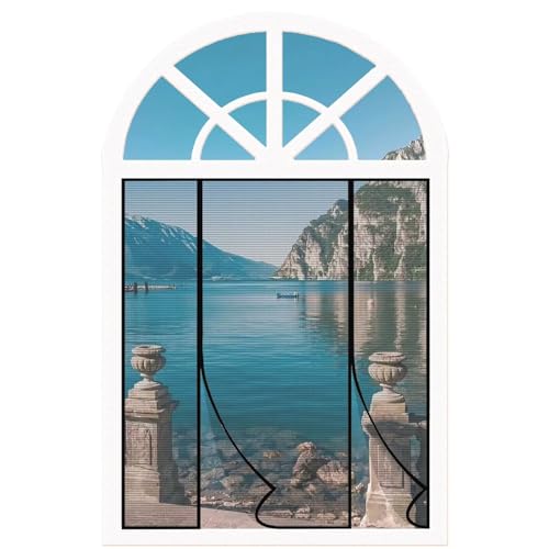 Magnetische Moskitonetz Tür, magnetischer Fenster Türvorhang, maßgeschneiderte Moskitonetz Tür, automatisch schließende Balkontüren, Schiebetüren, schwarz, 90 x 220 cm von ANDHMAIY