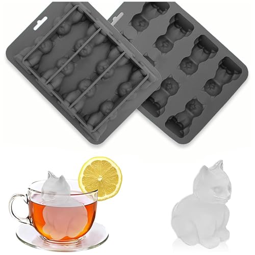 Silikon Eiswürfelform Katzen, 6-Fach Eiswürfel Form, Niedliche 3D Kätzchen Eiswürfelformen, Wiederverwendbar Eiswürfelbehälter, Katze Eiswürfel Form, BPA-Frei für Cocktail, Saft, Kaffee Eiskugelform Silikon Eiswürfelform Katzen, 6-Fach Eiswürfel Form, Niedliche 3D Kätzchen Eiswürfelformen, Wiederverwendbar Eiswürfelbehälter, Katze Eiswürfel Form, BPA-Frei für Cocktail, Saft, Kaffee Eiskugelform von ANFUXT