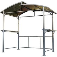 Angel Living - Grillpavilion, Unterstand mit Abzug aus Aluminium, mit Abstellfläche (Grau) - Grau von ANGEL LIVING