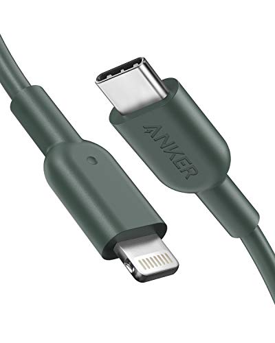 ANKER PowerLine II USB C auf Lightning Kabel, MFi-Zertifiziert, für iPhone iPhone 13/13 Pro/12/12 Pro Max/11Pro/X/XS/XR/8 Plus, für Typ-C Ladegeräte,Unterstützt Power Delivery(1,8m, Grün) von ANKER