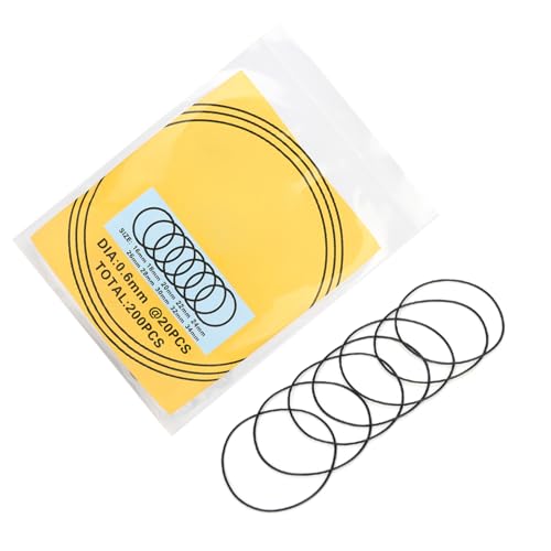 ANKROYU 200 Stück O-Ringe für Uhren, Verschiedene Durchmesser Uhrengehäuse Dichtungen, Schwarz Gummi Wasserdicht O Ring für Uhrenreparatur, Uhrenersatzteile(0.6mm) von ANKROYU