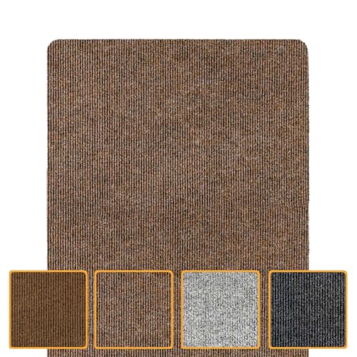 ANRO Teppich Fußmatte Schmutzfangmatte Fußabtreter Fußabstreifer Türvorleger Stribet Größe 40x120cm Carpet Dunkelbraun von ANRO