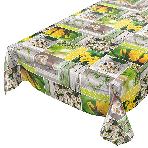 ANRO Tischdecke Wachstuch abwaschbar Wachstuchtischdecke Wachstischdecke Frühlingsmotiv Blumen Photoprint 400x140cm von ANRO