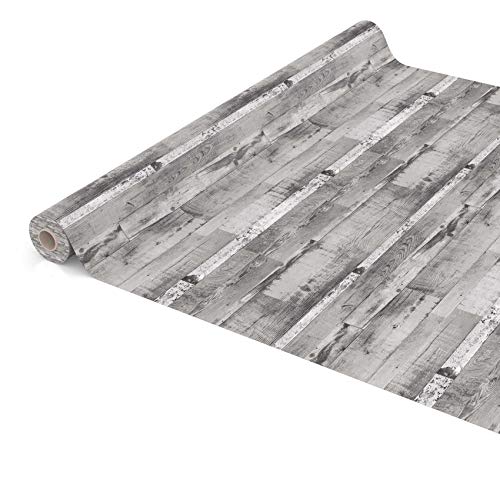 ANRO Tischdecke Wachstuch abwaschbar Wachstuchtischdecke Wachstischdecke Holz Diele Grau 350x140cm von ANRO