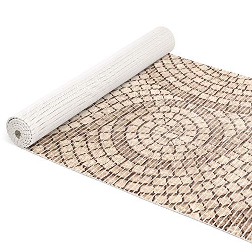 ANRO Weichschaummatte Badematte Bad Dusche WC Vorleger Teppich Antirutsch Badläufer Mosaiksteine Beige 260x65cm von ANRO