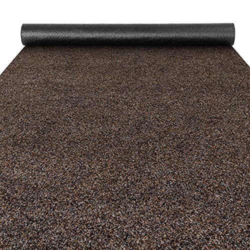 ANRO Fußmatte Schmutzfangmatte Teppich Läufer Sauberlaufmatte Indoor Outdoor Flur Eingang Poet Braun 100x120cm von ANRO