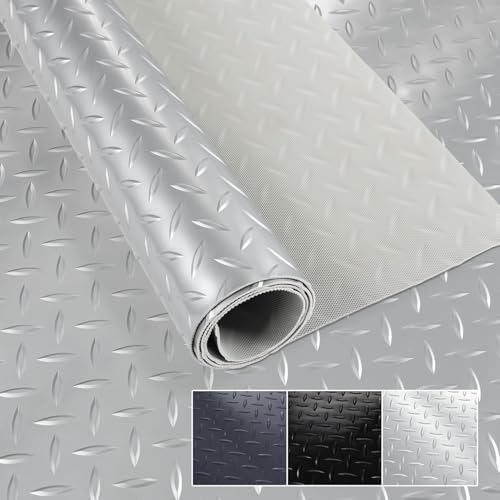 PVC Bodenbelag Meterware 1,5mm Antirutschmatte Bodenmatte geruchslos Noppenmatte Riffelblechmatte Tränenblech Karo Dionis rutschfest Tränenblech Silber 100x100cm PVC Bodenbelag Meterware 1,5mm Antirutschmatte Bodenmatte geruchslos Noppenmatte Riffelblechmatte Tränenblech Karo Dionis rutschfest Tränenblech Silber 100x100cm von ANRO