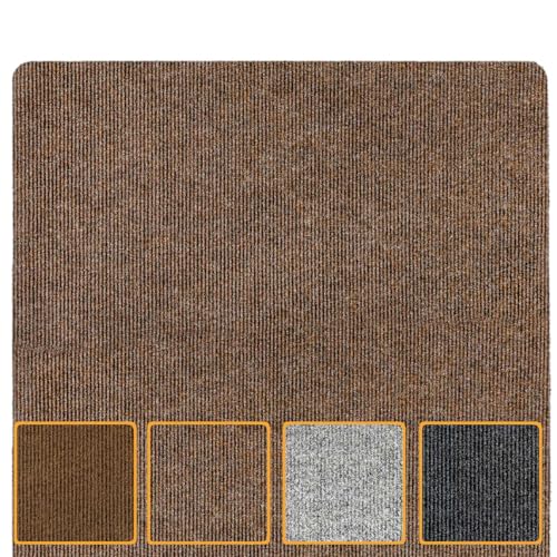 ANRO Teppich Fußmatte Schmutzfangmatte Fußabtreter Fußabstreifer Türvorleger Stribet Größe 80x120cm Carpet Dunkelbraun von ANRO