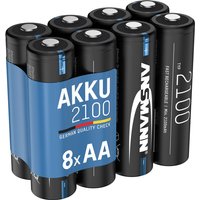 Ansmann - Akku aa Mignon 2100mAh NiMH 1,2V - Batterien wiederaufladbar (8 Stück) von Ansmann