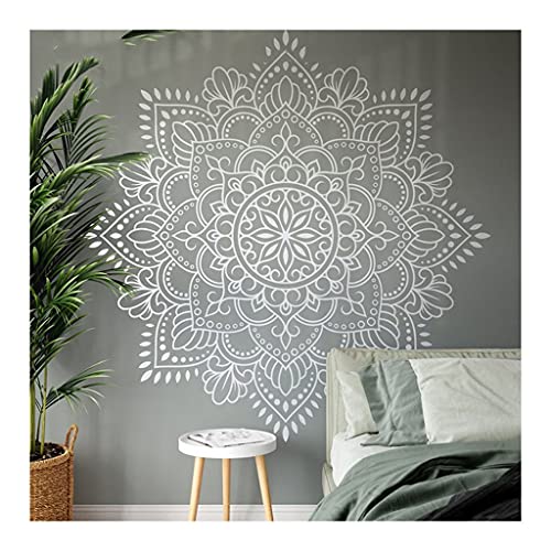 ANWUYANG Mandala Vinyl Wandkunst Aufkleber Meditation Yoga Studio Dekoration Große Blume Mandala Schlafzimmer Wohnzimmer Dekor Wallpaper (Color : Gold, Size : XL 110x110cm) von ANWUYANG