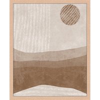 ANY IMAGE Digitaldruck »Landschaft in Beige«, Rahmen: Buchenholz, natur - braun von ANY IMAGE