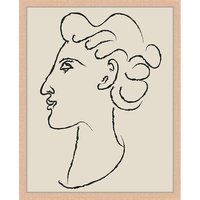 ANY IMAGE Digitaldruck »Linien Kunst Frau III«, Rahmen: Buchenholz, natur - braun von ANY IMAGE