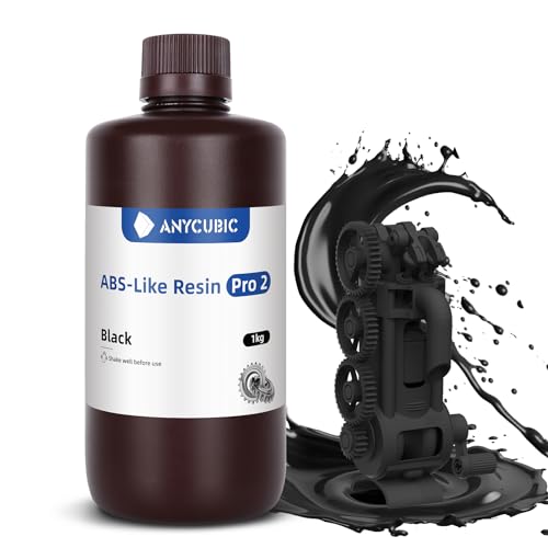 ANYCUBIC ABS-Like Resin Pro 2, 3D Drucker Resin mit erhöhter Festigkeit und Zähigkeit, Hoher Präzision und Geringe Schrumpfung, Weitgehende Kompatibilität mit allen Resin 3D Druckern (Schwarz,1000g) von ANYCUBIC